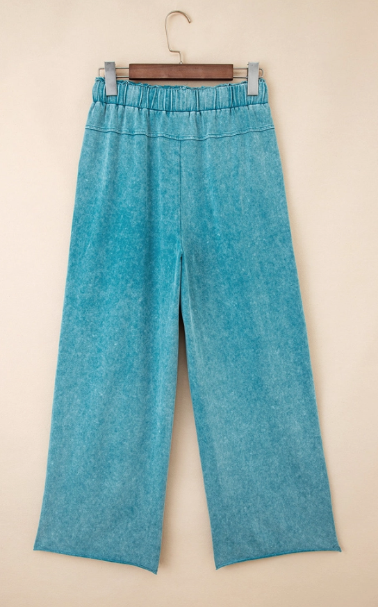 Mineral Wash High Waist Wide Leg Pants