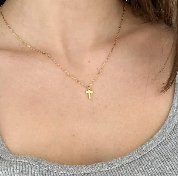Dainty Gold Cross Necklace