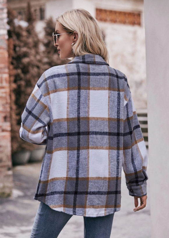 Cozy Oversized Plaid Flannel Shirt Jacket
